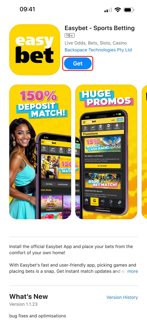 Download and install Easybet for iOS to enjoy mobile betting.