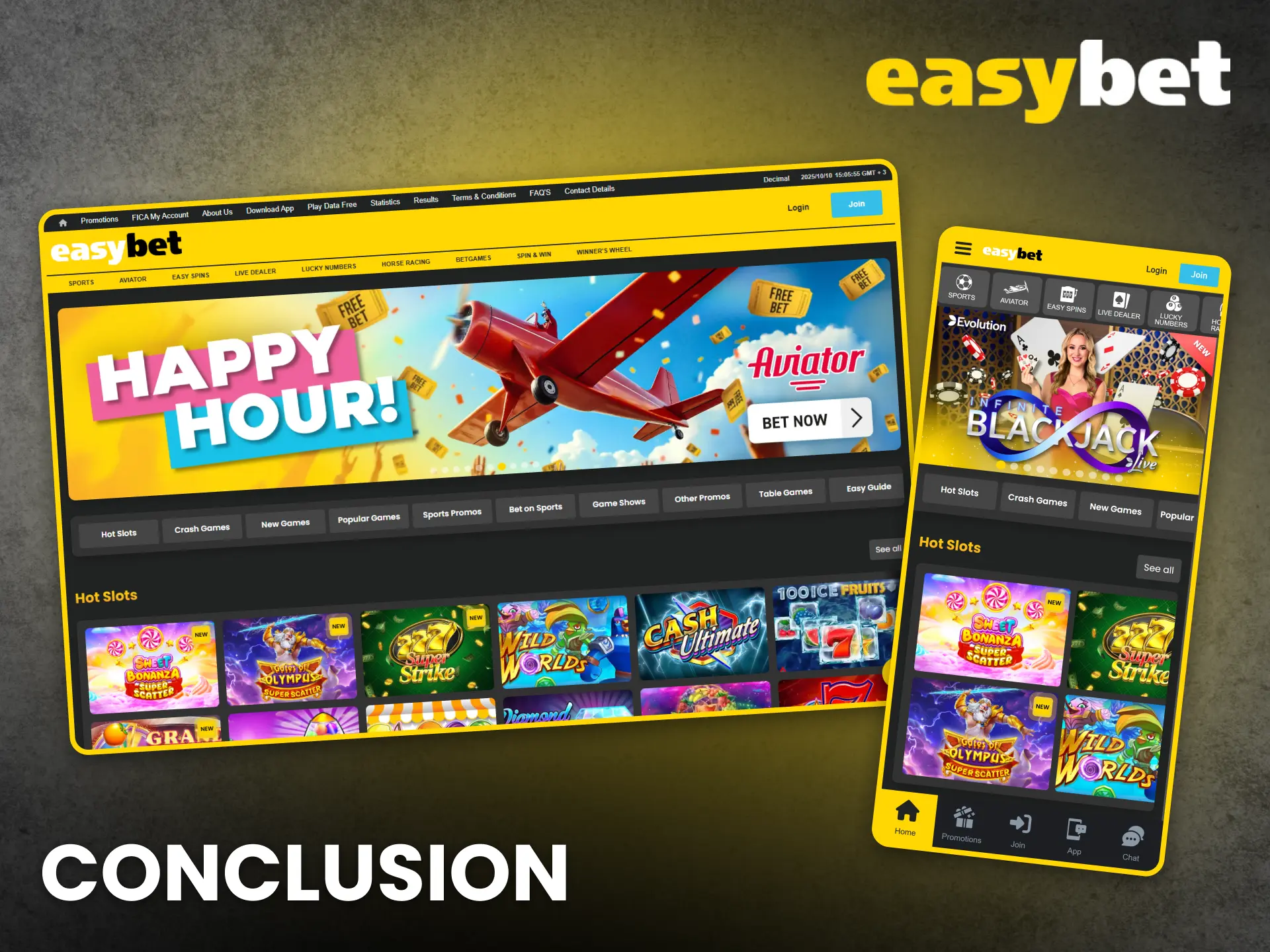 Finish your Easybet South Africa journey with confidence and excitement.