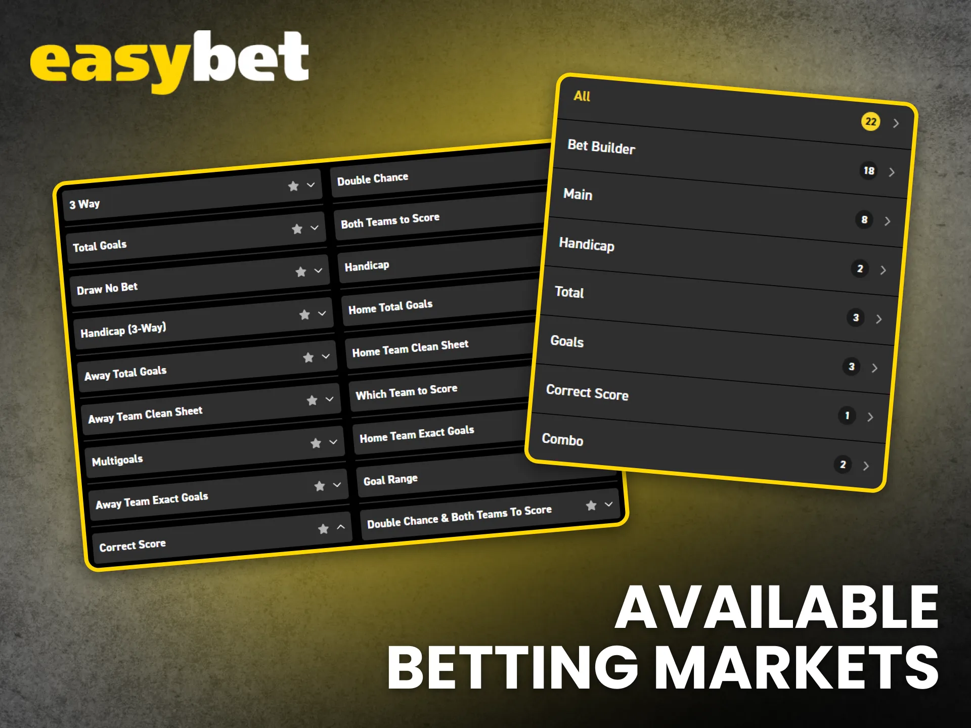 Easybet offers diverse betting markets for all South African players.