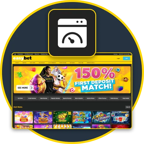 Experience fast page loads and stable Easybet performance.
