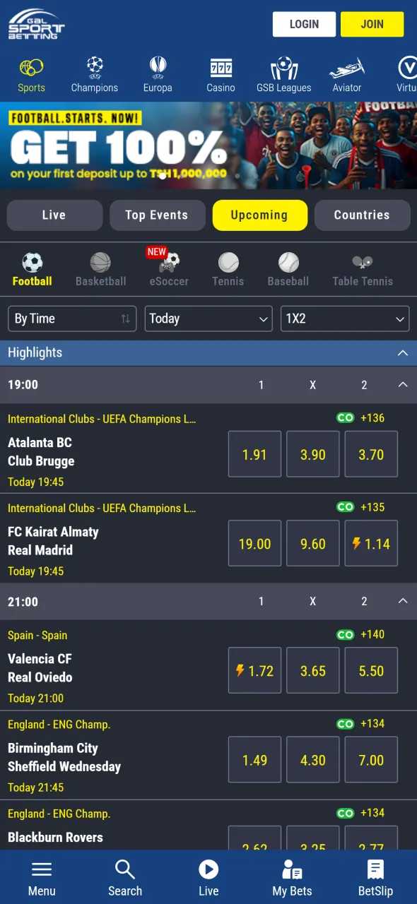 Visit the official site to download Gal Sport Betting for Android.