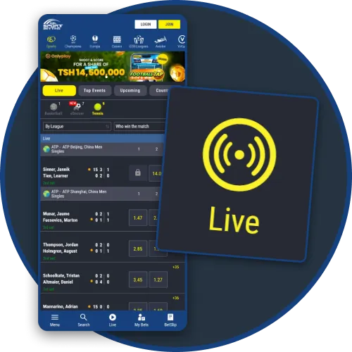 Enjoy live betting and cash out with the Gal Sport Betting app.