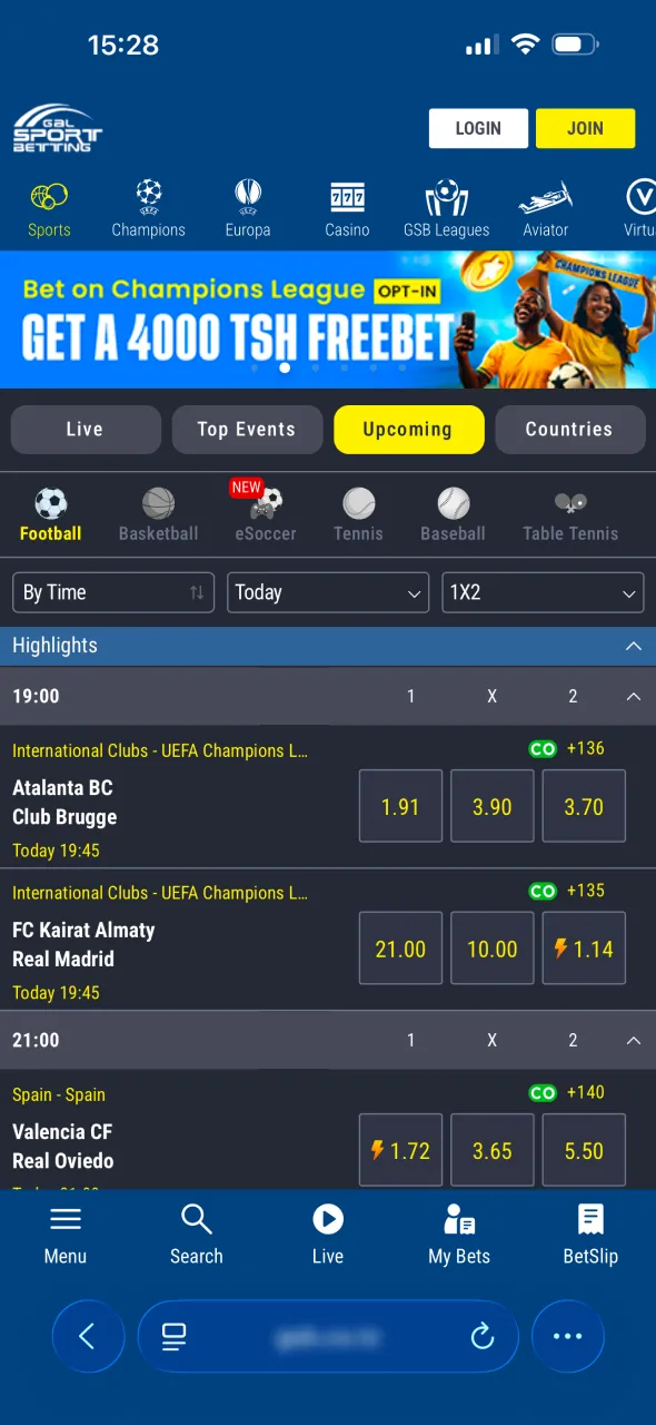Open Gal Sport Betting website to get the iOS app.