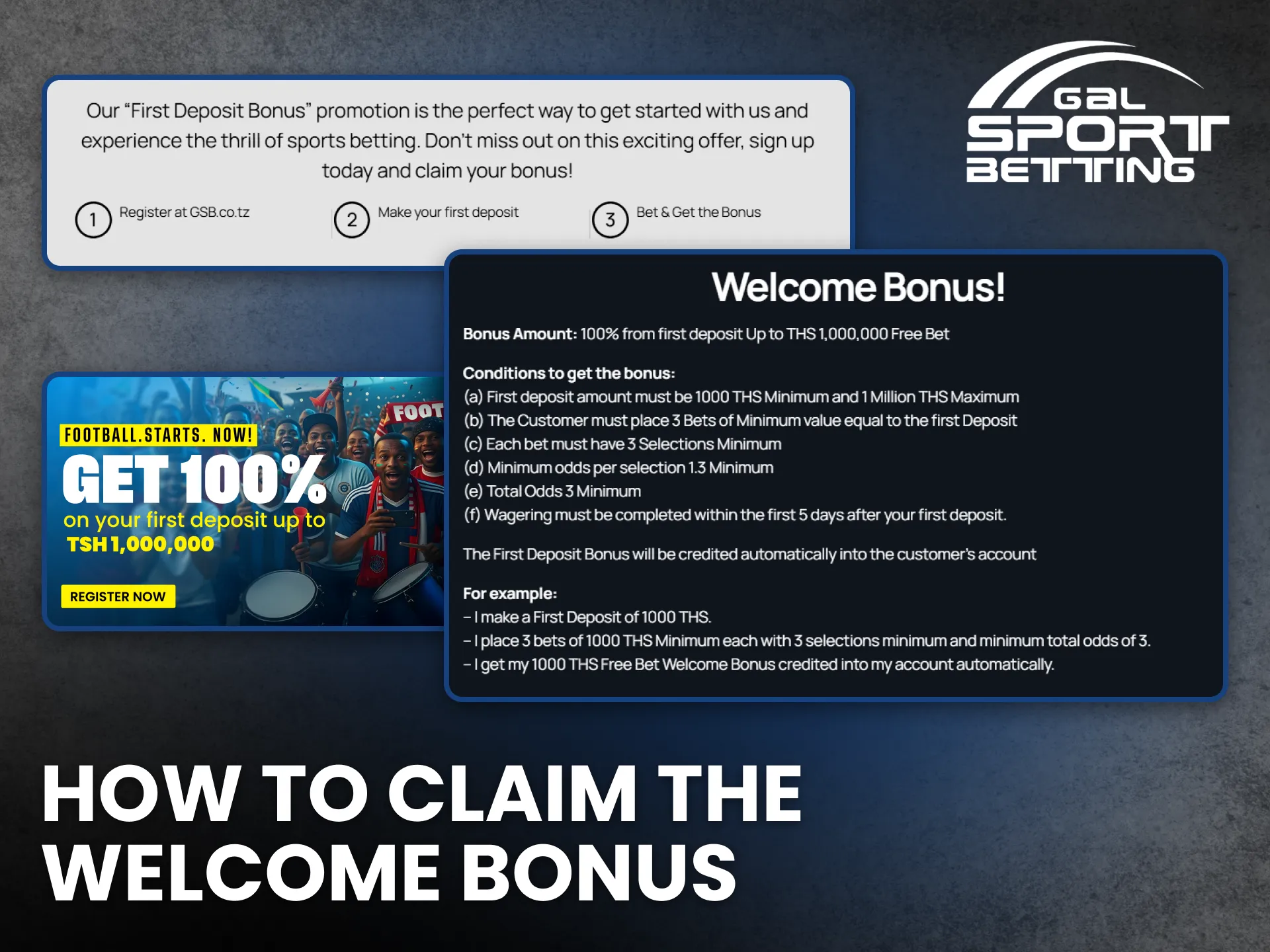 New users can easily claim the Gal Sport Betting welcome bonus.
