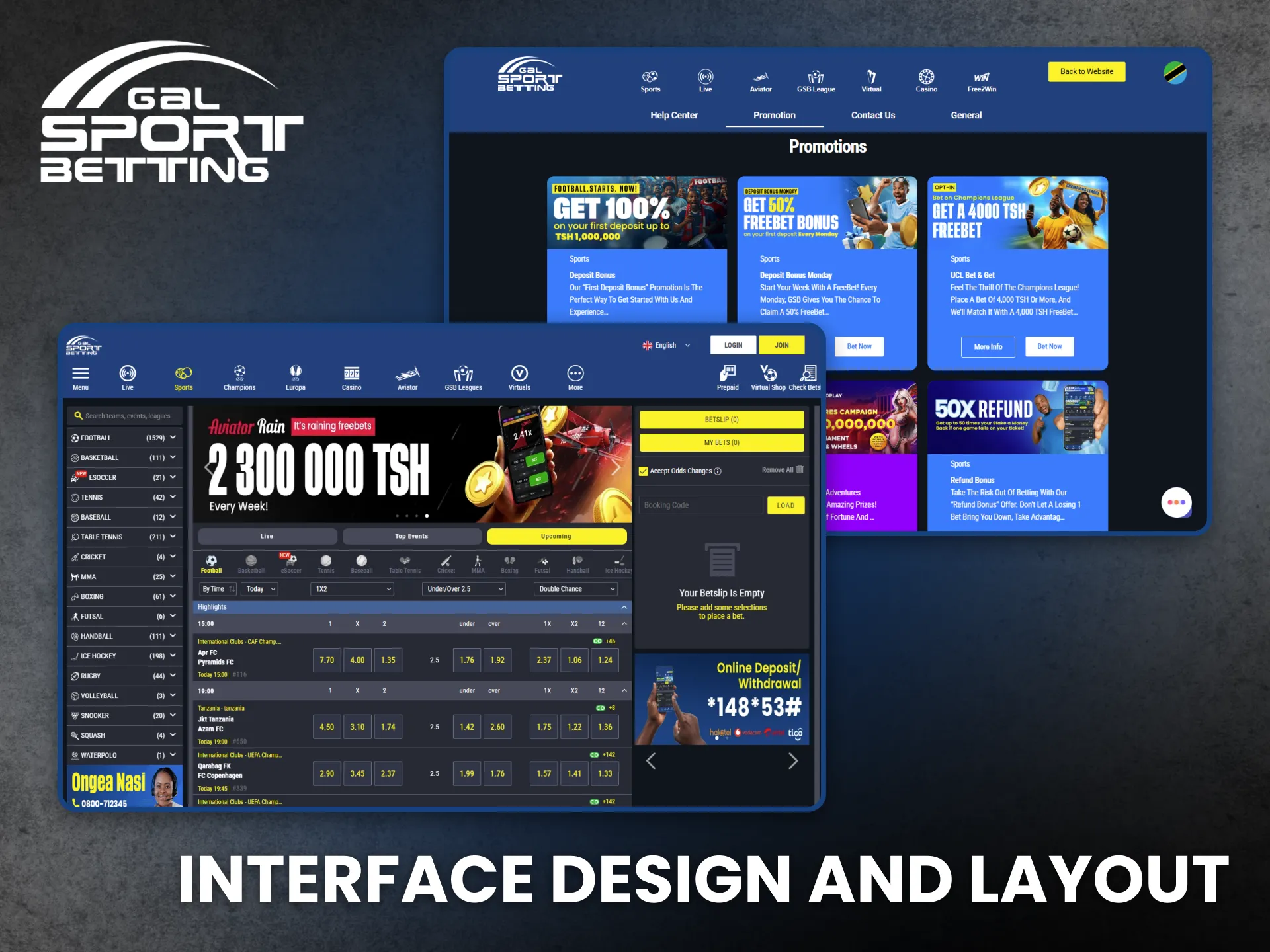 Users praise the clean Gal Sport Betting interface design.