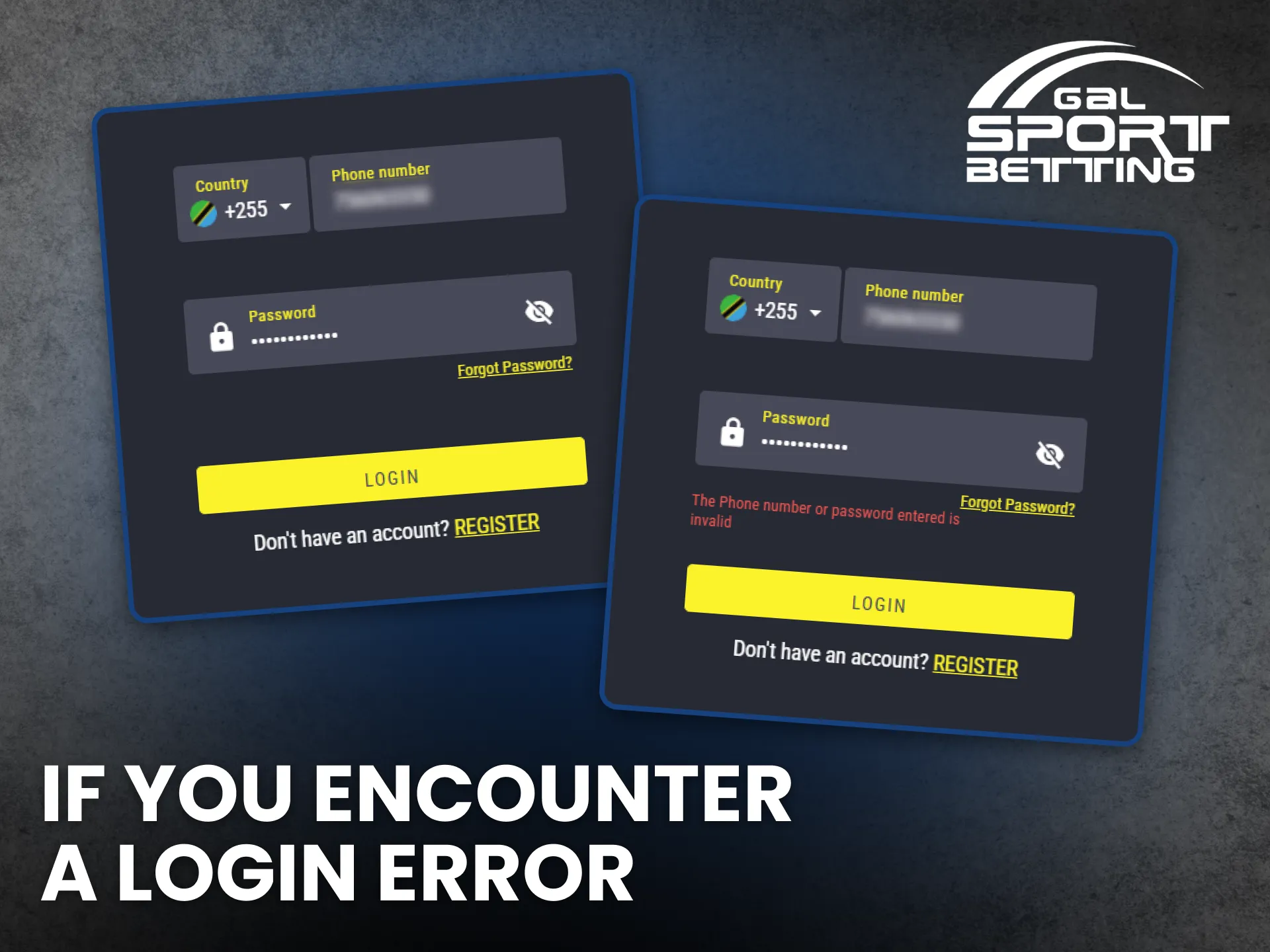 If login fails, Gal Sport Betting provides quick support.