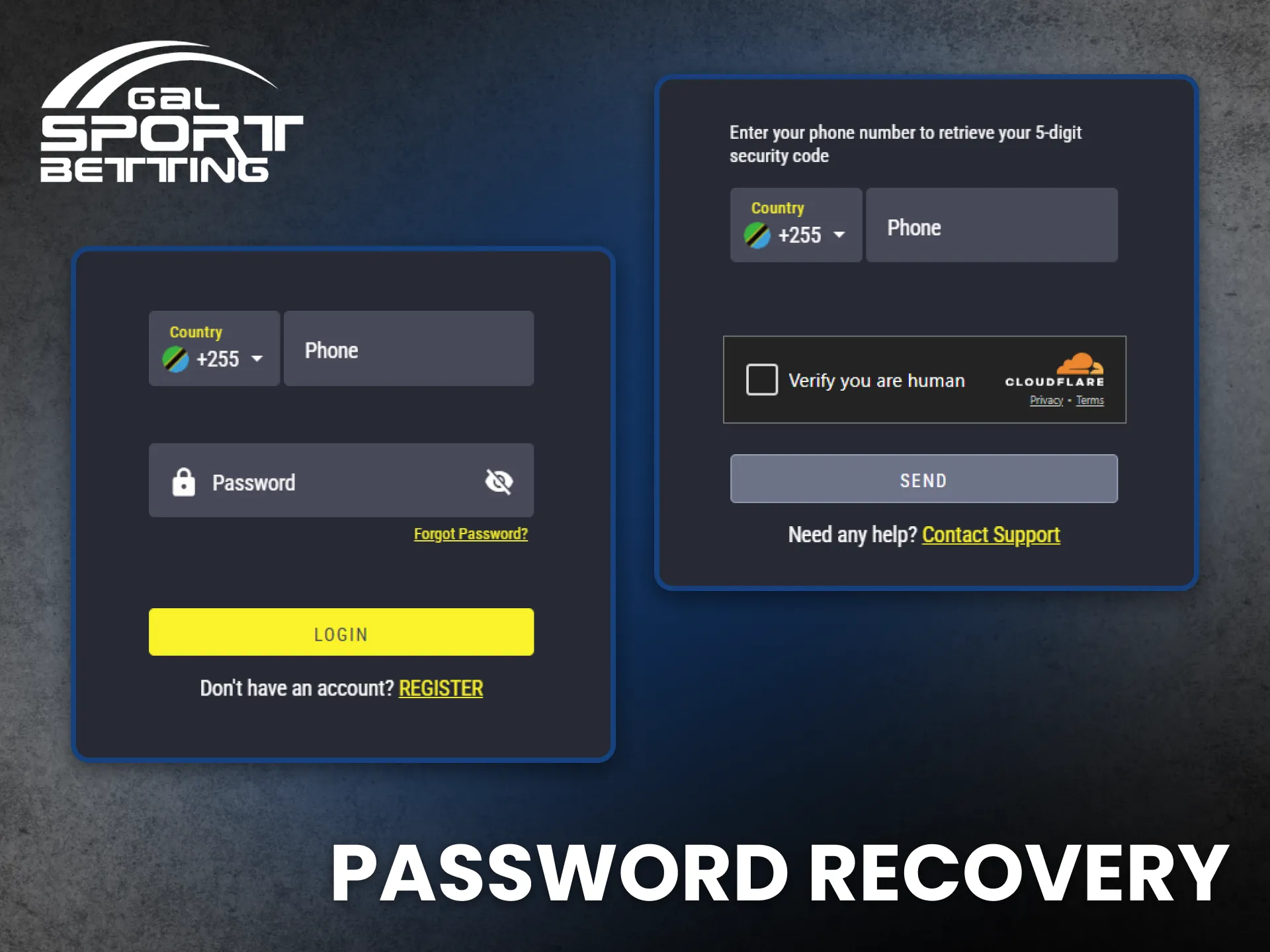 Recover your Gal Sport Betting password in a few easy steps.