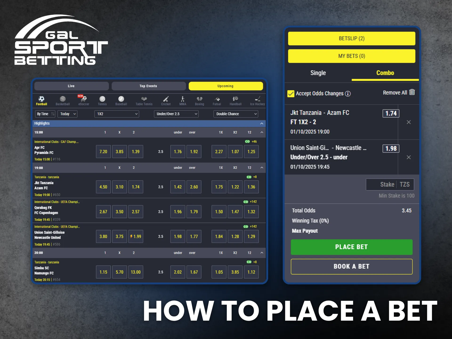 Place your first bet on Gal Sport Betting Tanzania effortlessly.