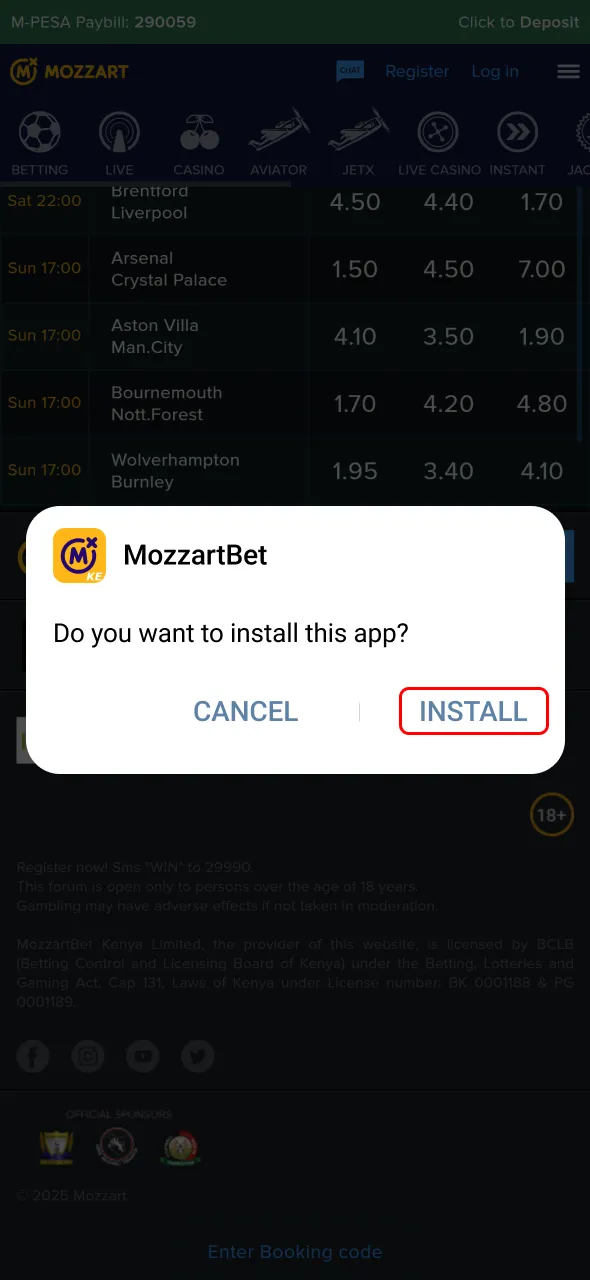 Install the MozzartBet Android app for seamless gaming sessions.
