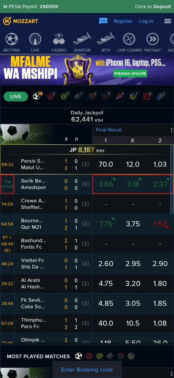 Open the MozzartBet website to get the latest Android app version.