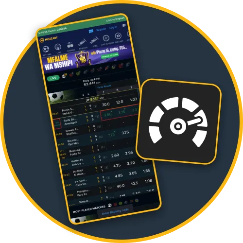 Experience fast and smooth performance within the MozzartBet mobile app.