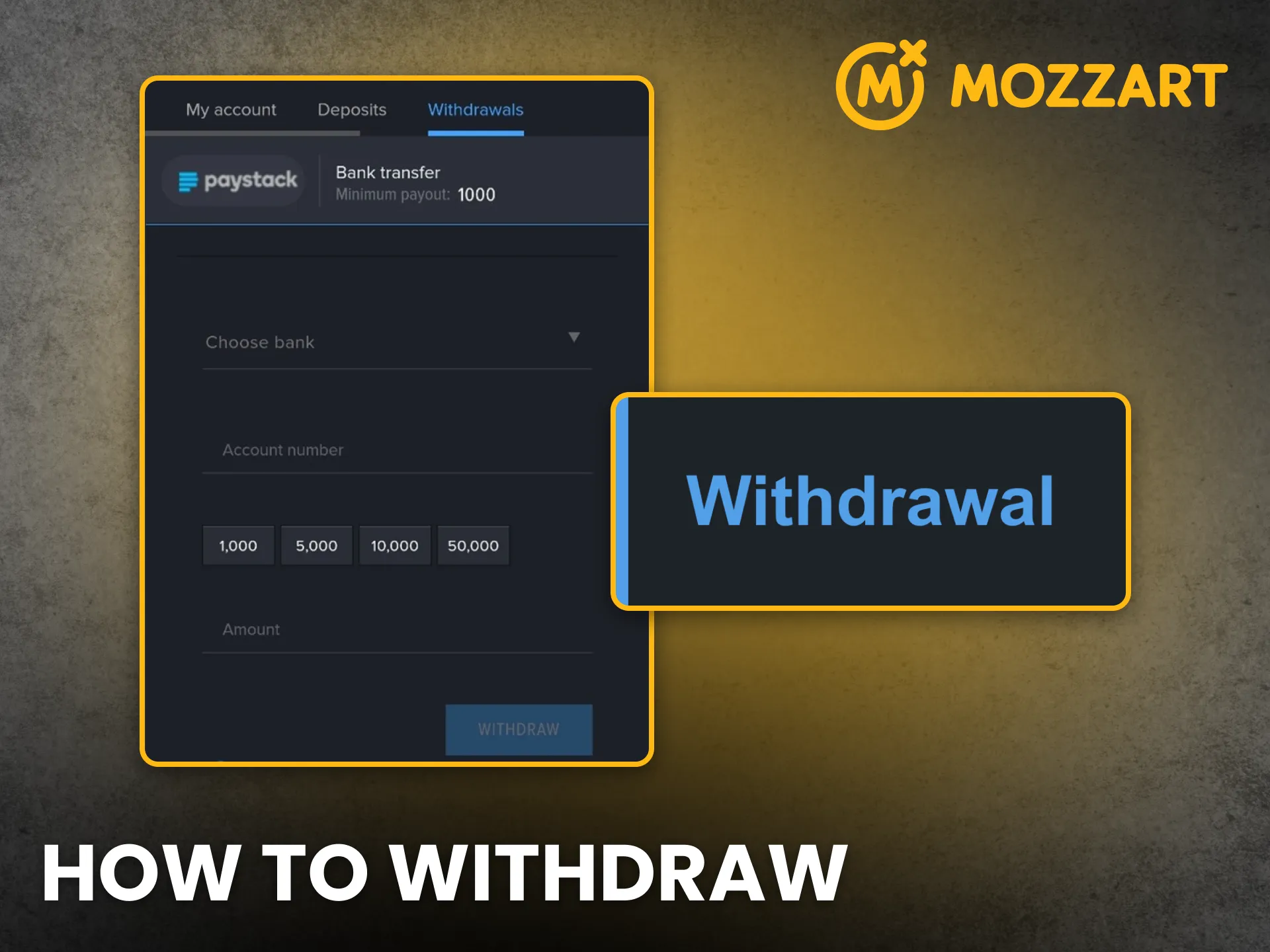 Withdraw your winnings from MozzartBet Kenya with just a few simple steps.