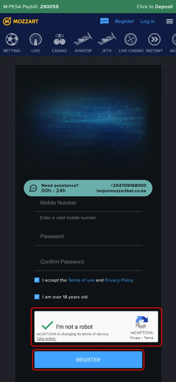 Finish your MozzartBet signup and verify your account for instant access.