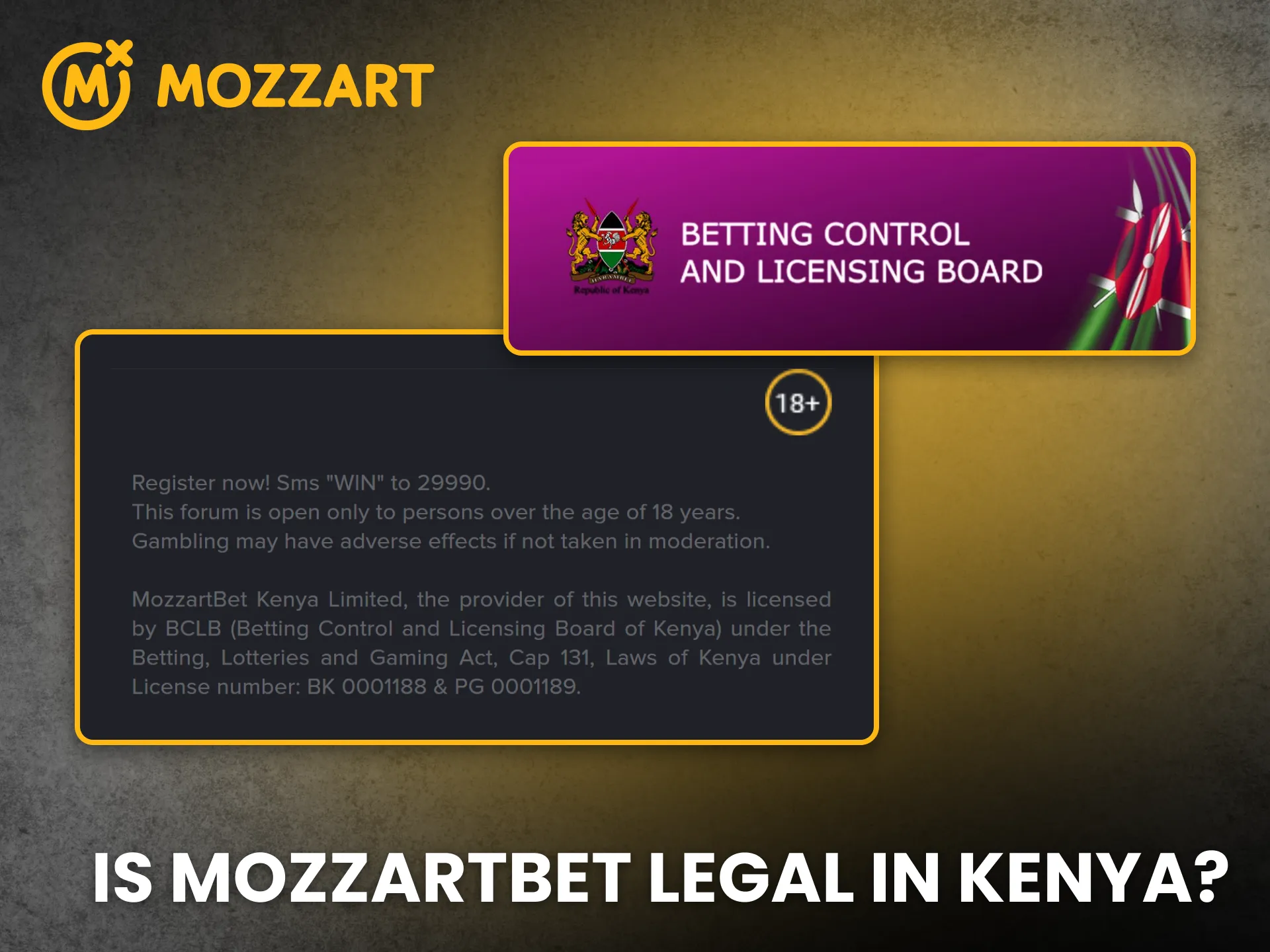 MozzartBet is fully legal and trusted in Kenya.