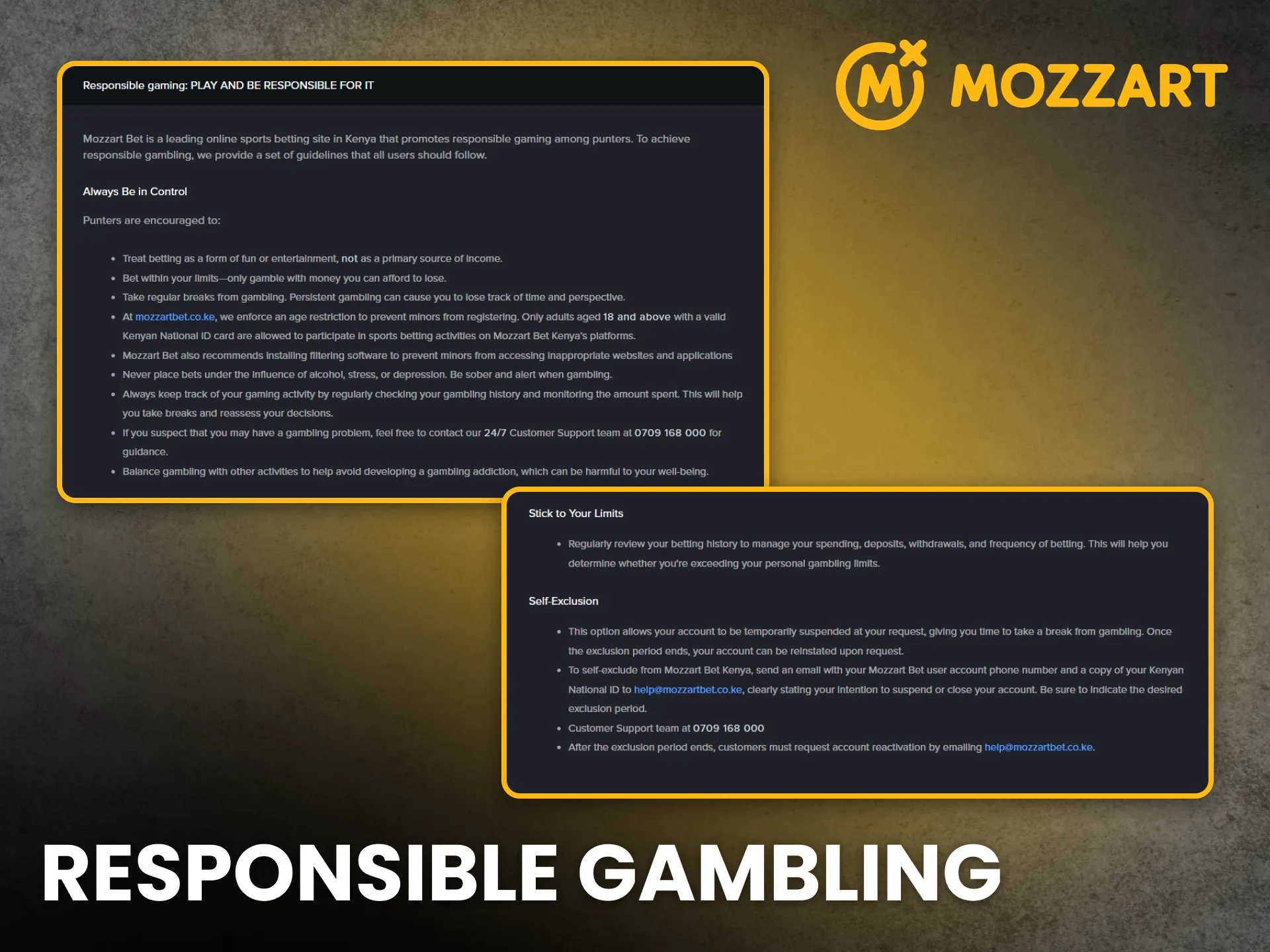 MozzartBet promotes responsible gambling and fair play for all users.