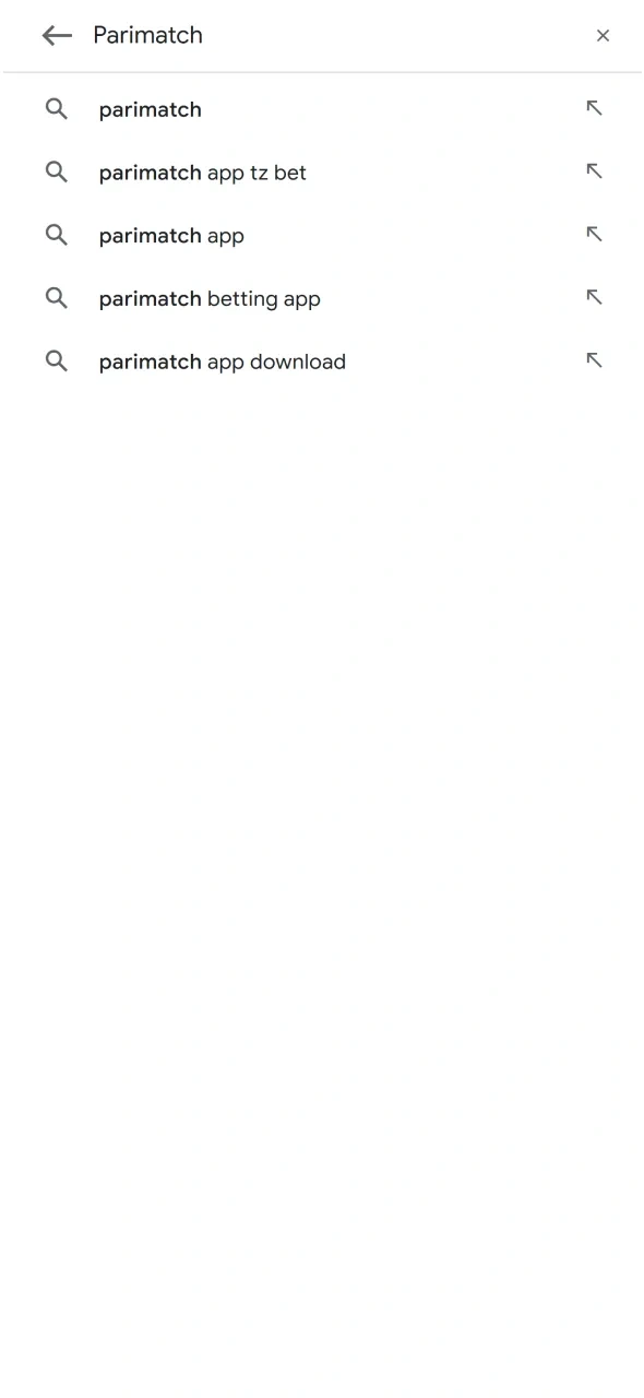 Enter Parimatch in the search bar to locate the official Android application.