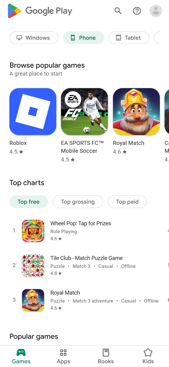 Open Google Play Store on your Android device to find the Parimatch app.