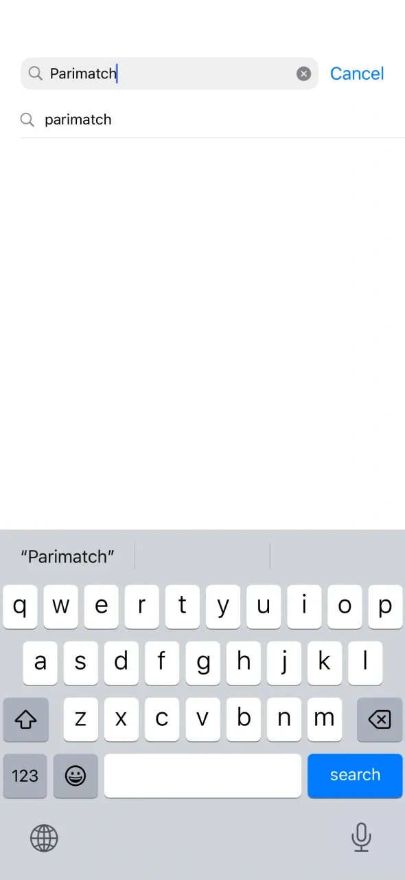 Search for Parimatch to find the official app for iOS.