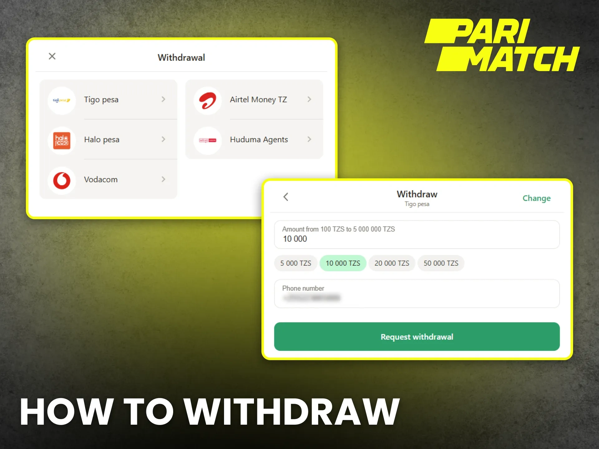 Cash out your winnings by learning how to withdraw from Parimatch Tanzania fast.