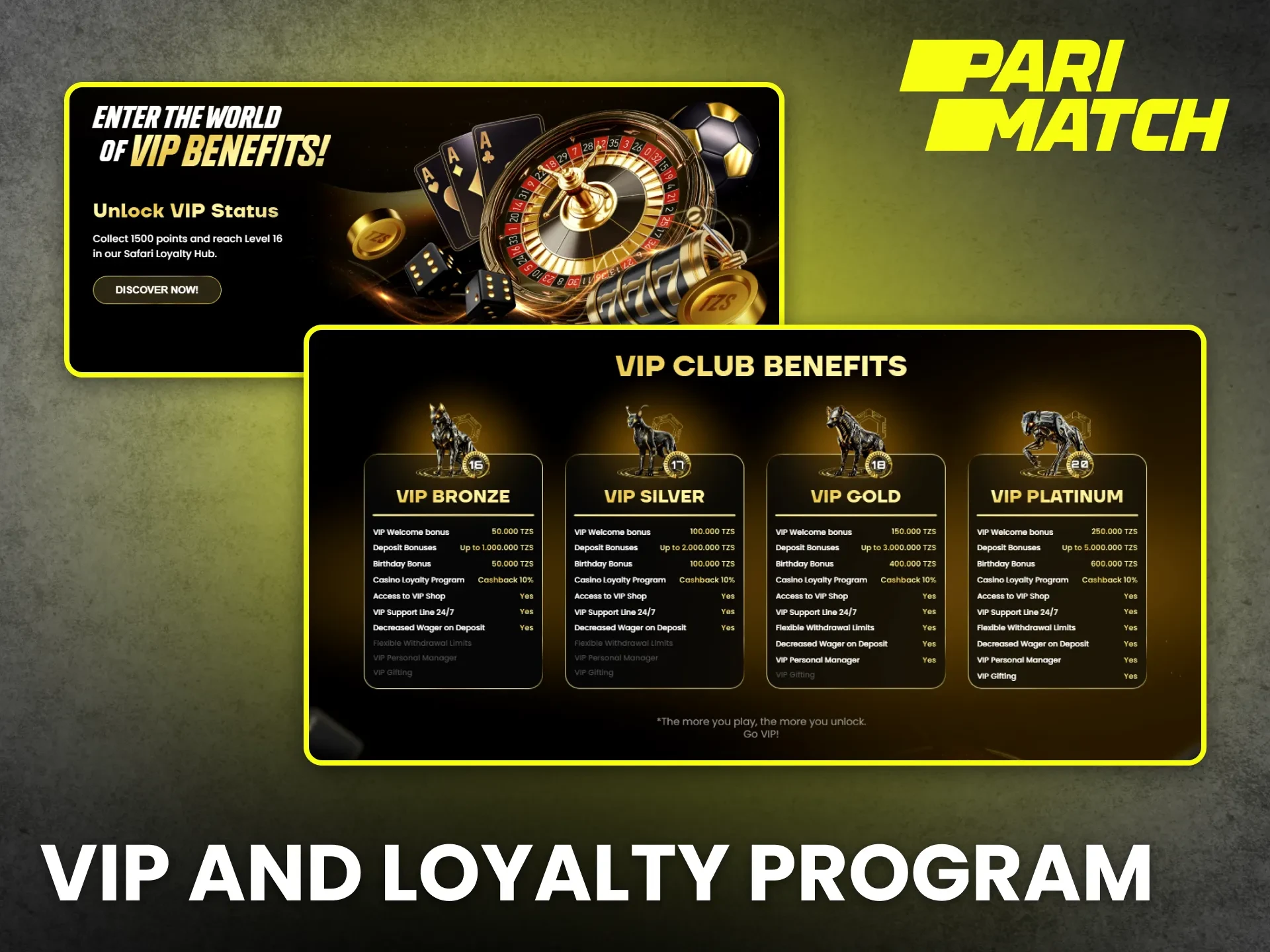 Unlock premier benefits by joining the VIP and loyalty program from Parimatch.