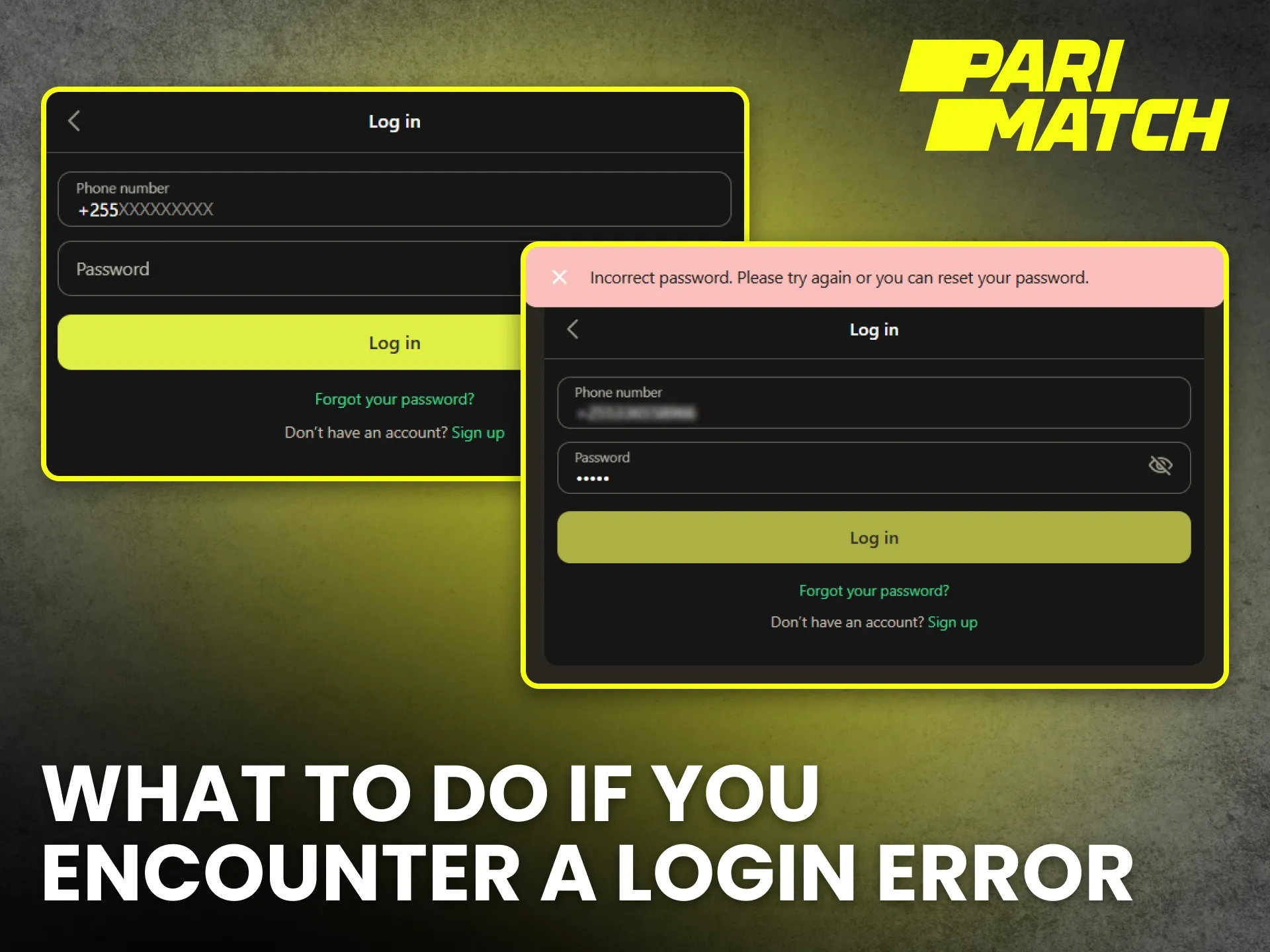 Fix login issues by knowing what to do if you encounter a login error on Parimatch.
