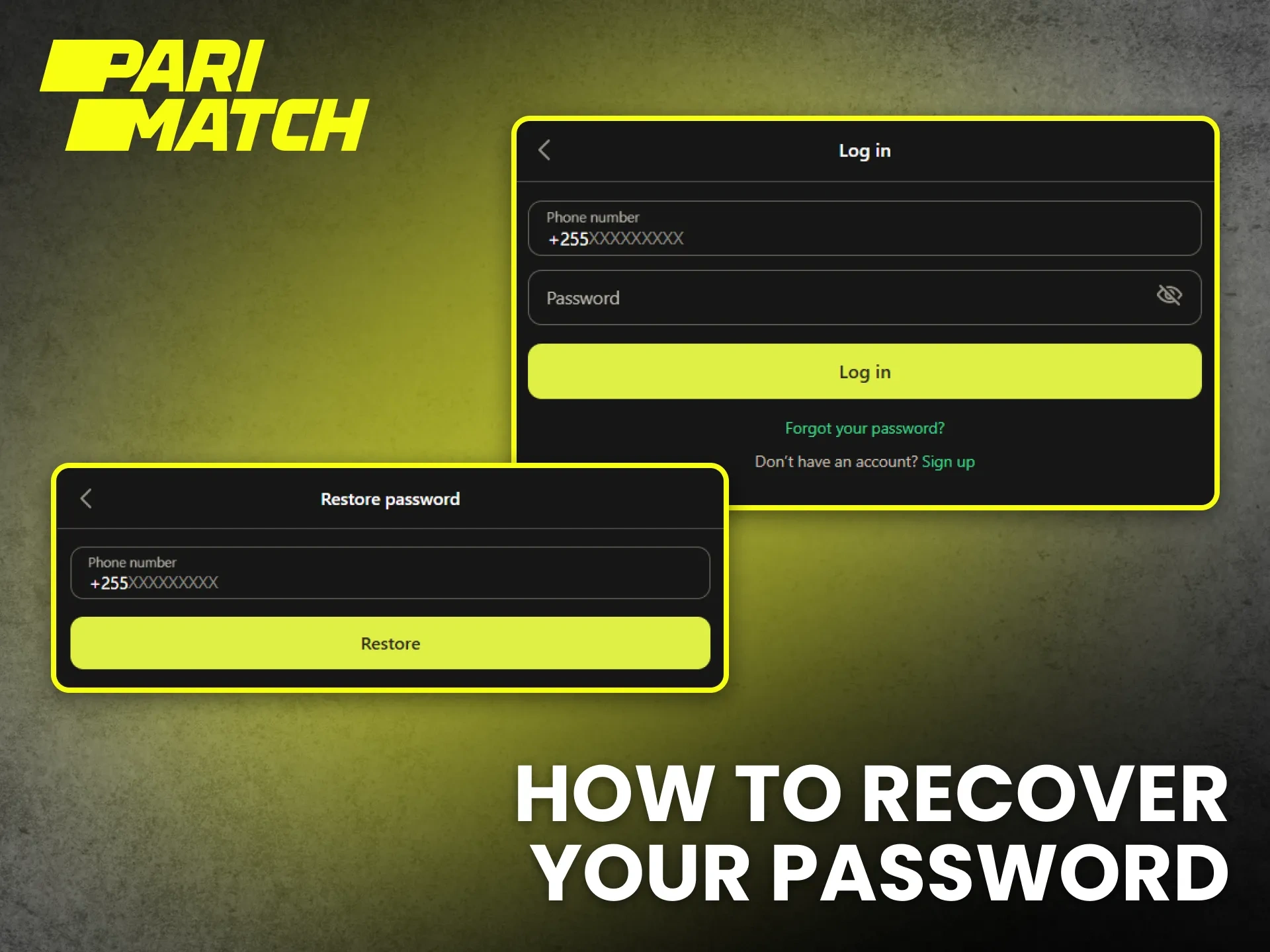 Use simple steps to recover your password and access Parimatch.