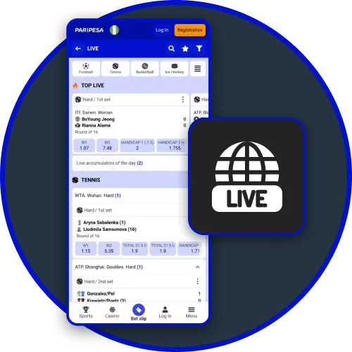 Enjoy live betting with real-time updates on the Paripesa app.