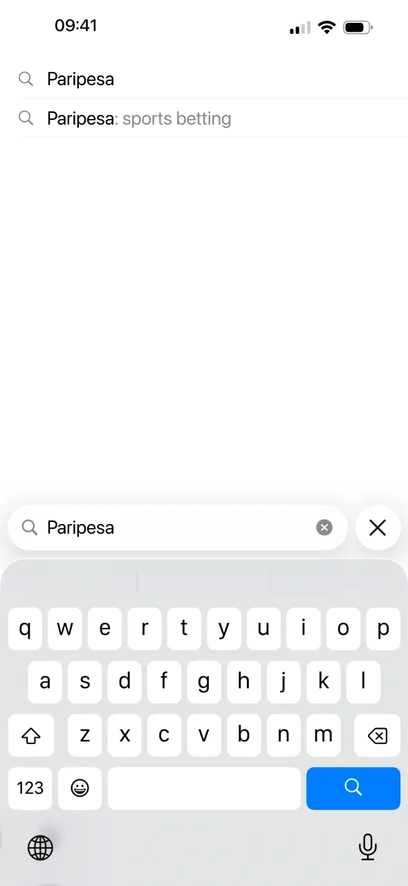 Search for Paripesa within the App Store and select the official iOS application.
