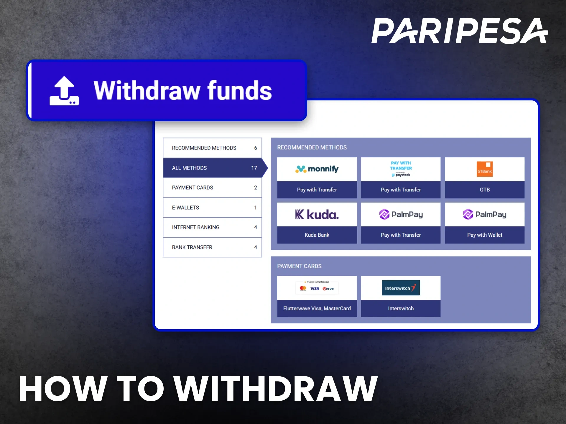 Learn how to withdraw from Paripesa Nigeria to cash out your winnings fast.