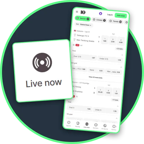 Use live betting functionality to wager as action unfolds on the 10bet app.