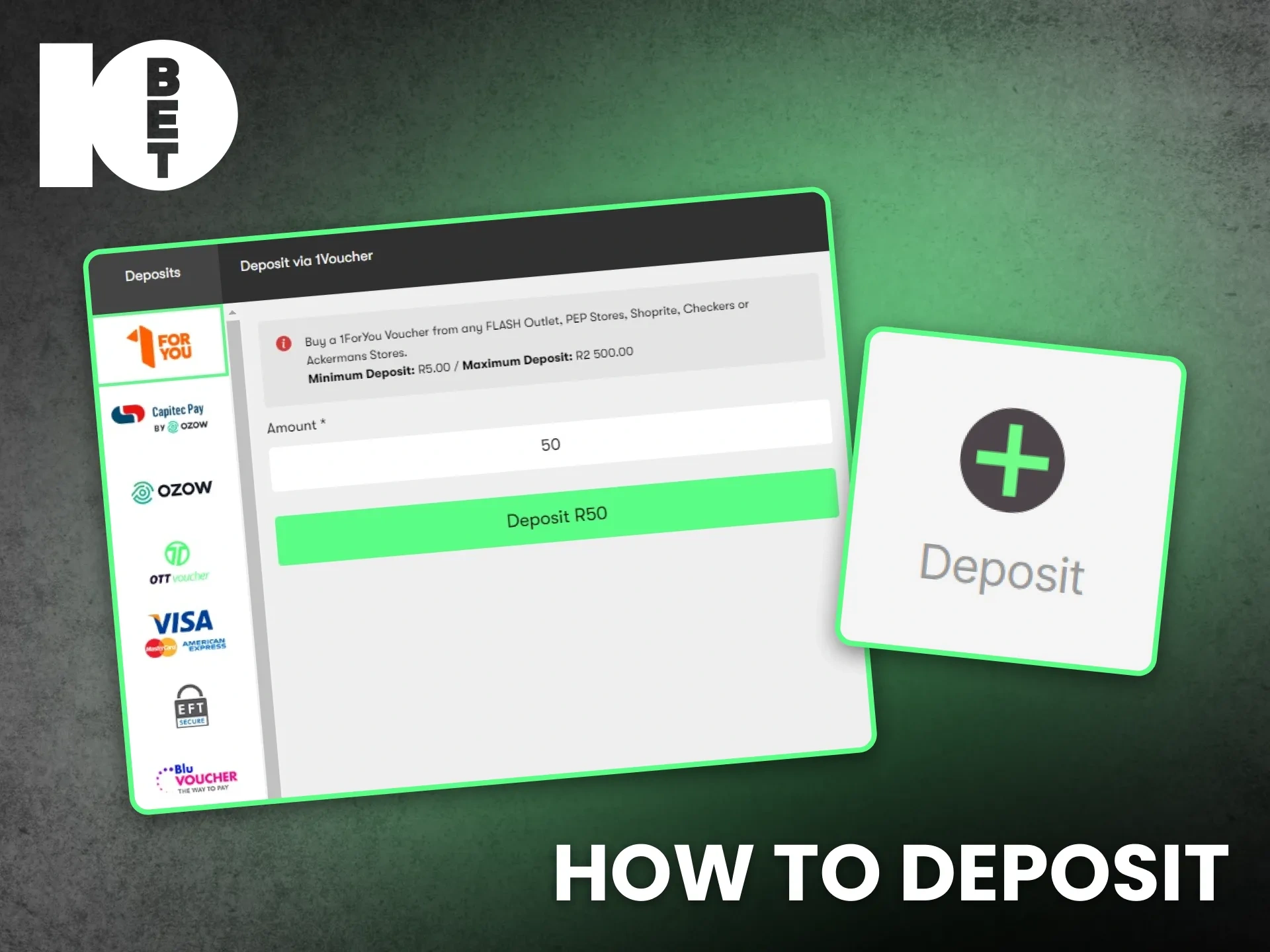Follow the guide on how to deposit at 10bet South Africa to fund your play.