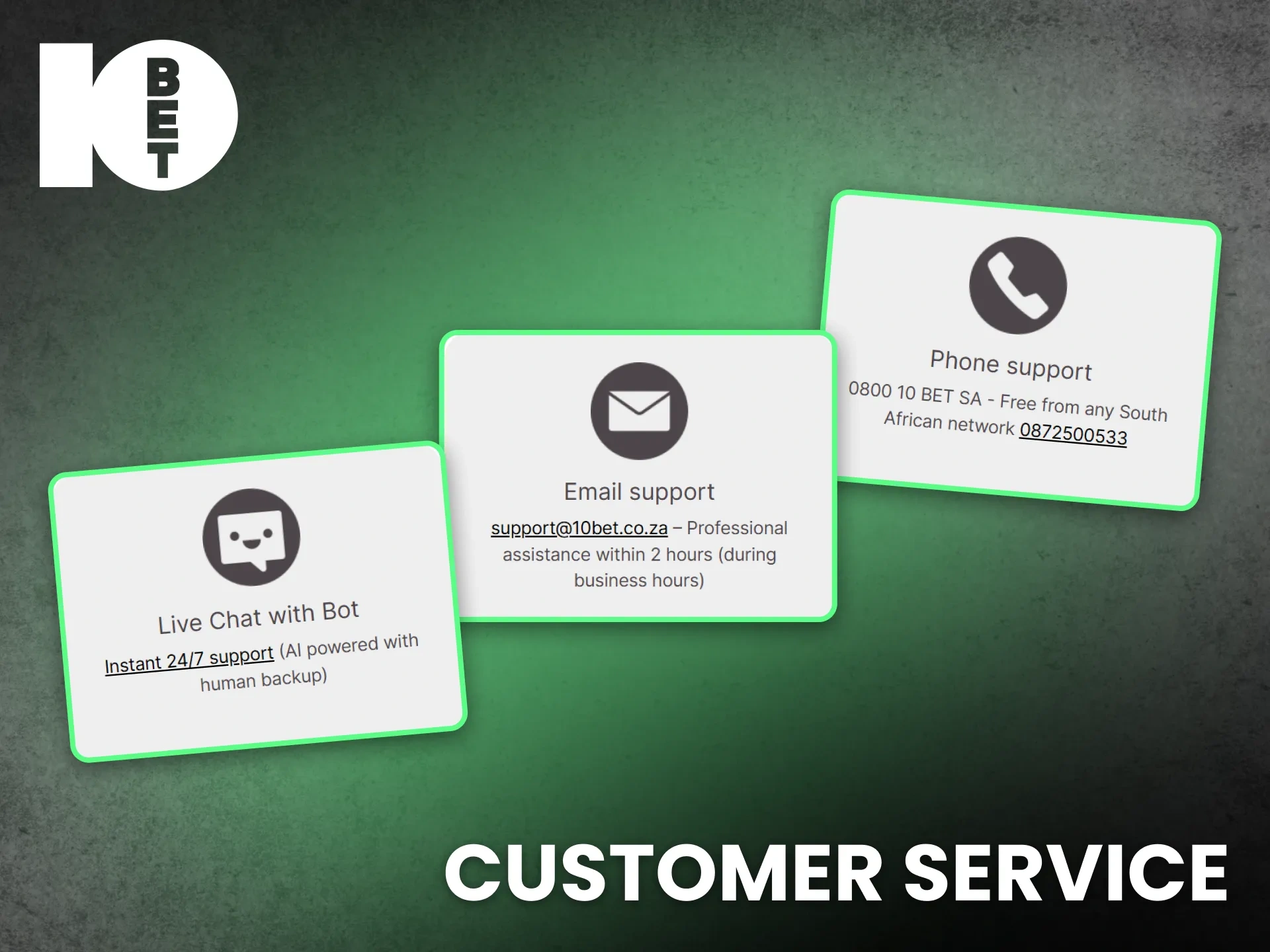 Contact customer service for quick help from the 10bet team.
