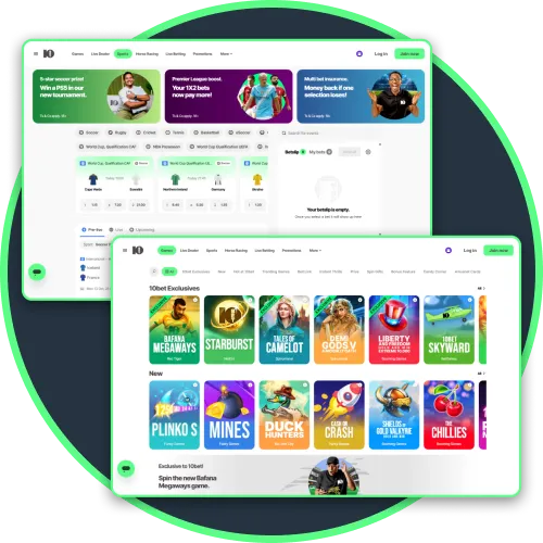 Find markets easily via the appealing interface design and layout on 10bet.