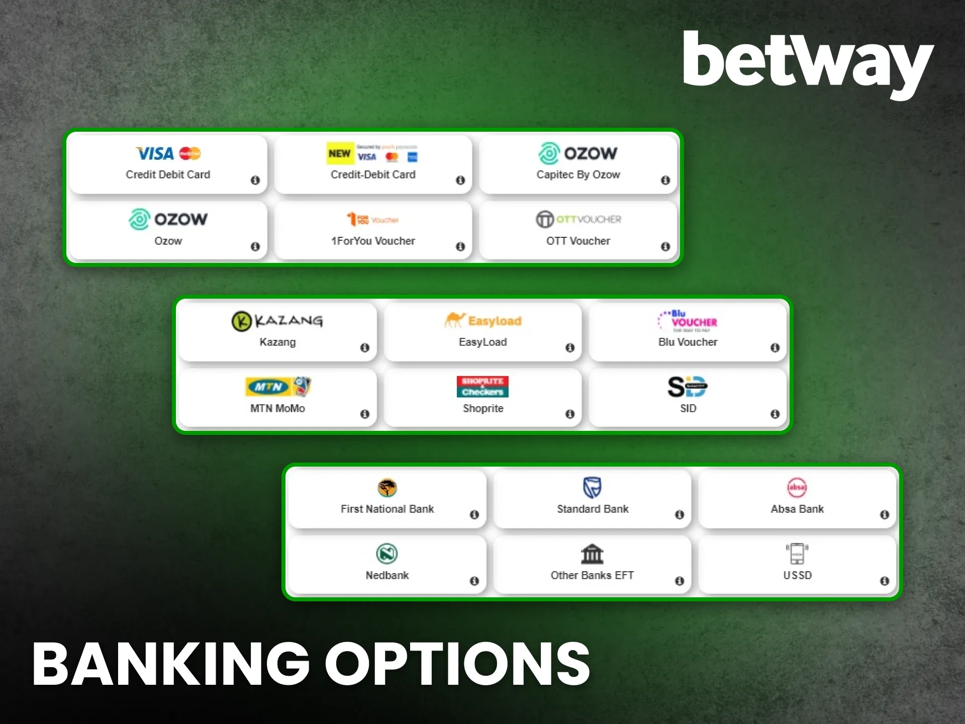 Manage funds easily by exploring the secure Betway banking options.