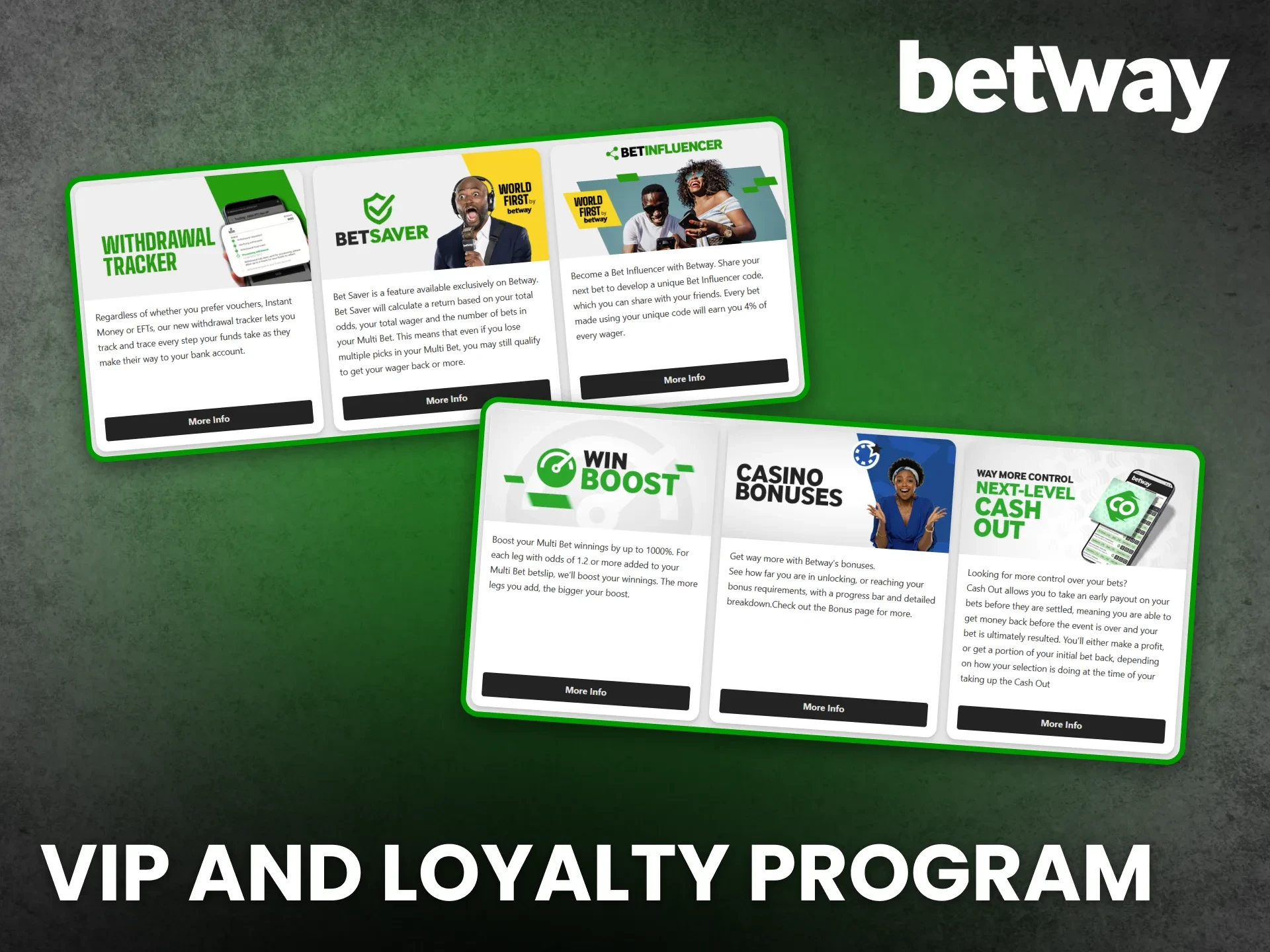 Gain exclusive perks by joining the VIP and loyalty program at Betway.
