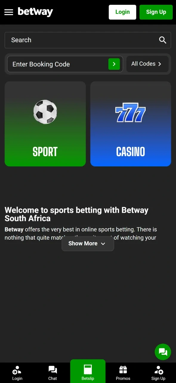 Visit the Betway website or open the app to begin your session.