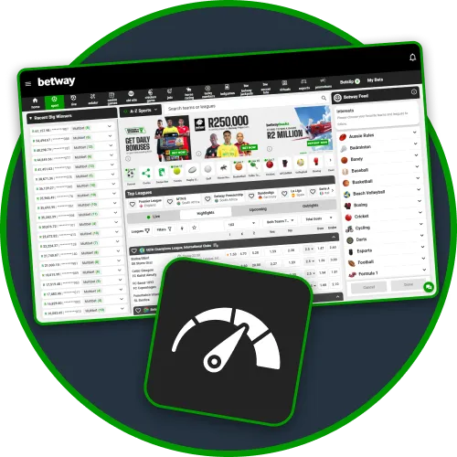 Enjoy fast site speed and performance on Betway.