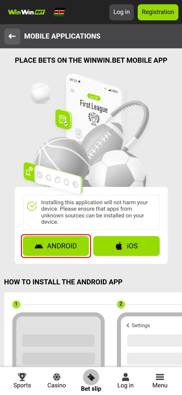Press the download button to install the WinWin Android app fast.