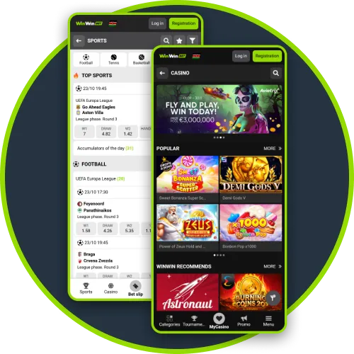 Access sports, live events, and casino games in the WinWin app easily.