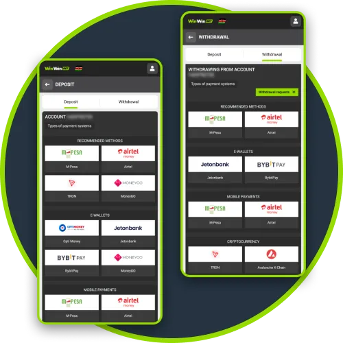 WinWin app ensures safe deposits and withdrawals using M-Pesa and BinancePay.