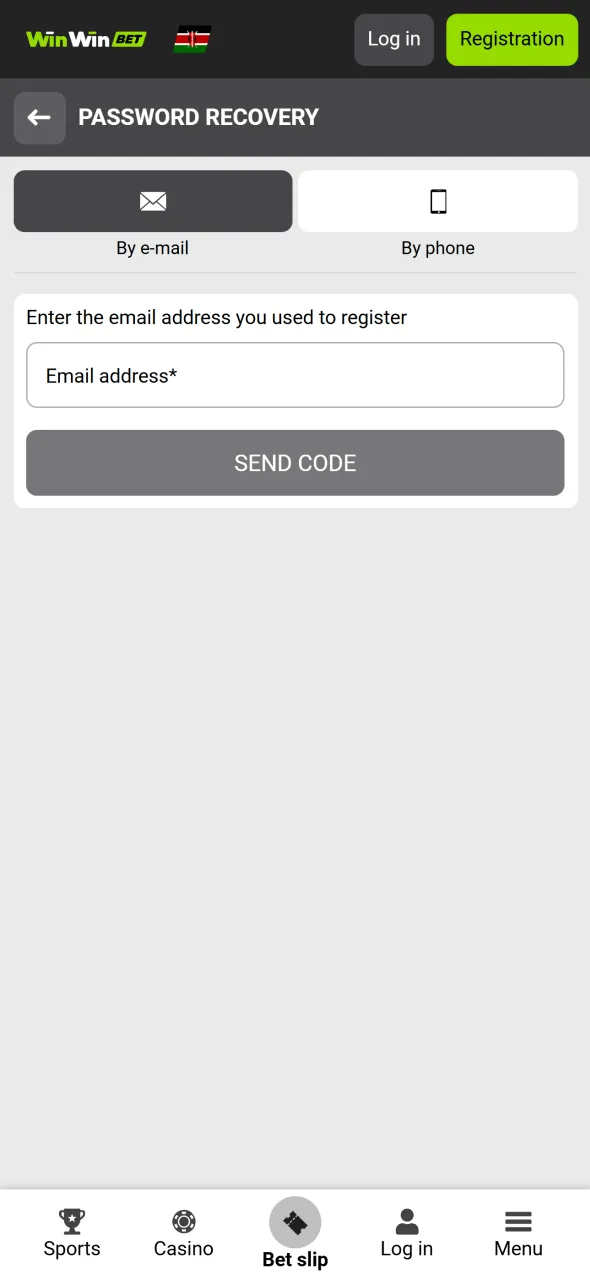 Confirm all data to log in and start betting on WinWin immediately.