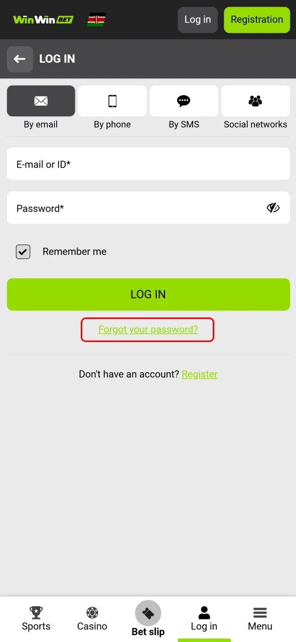 Recover your password easily through the WinWin secure login process.