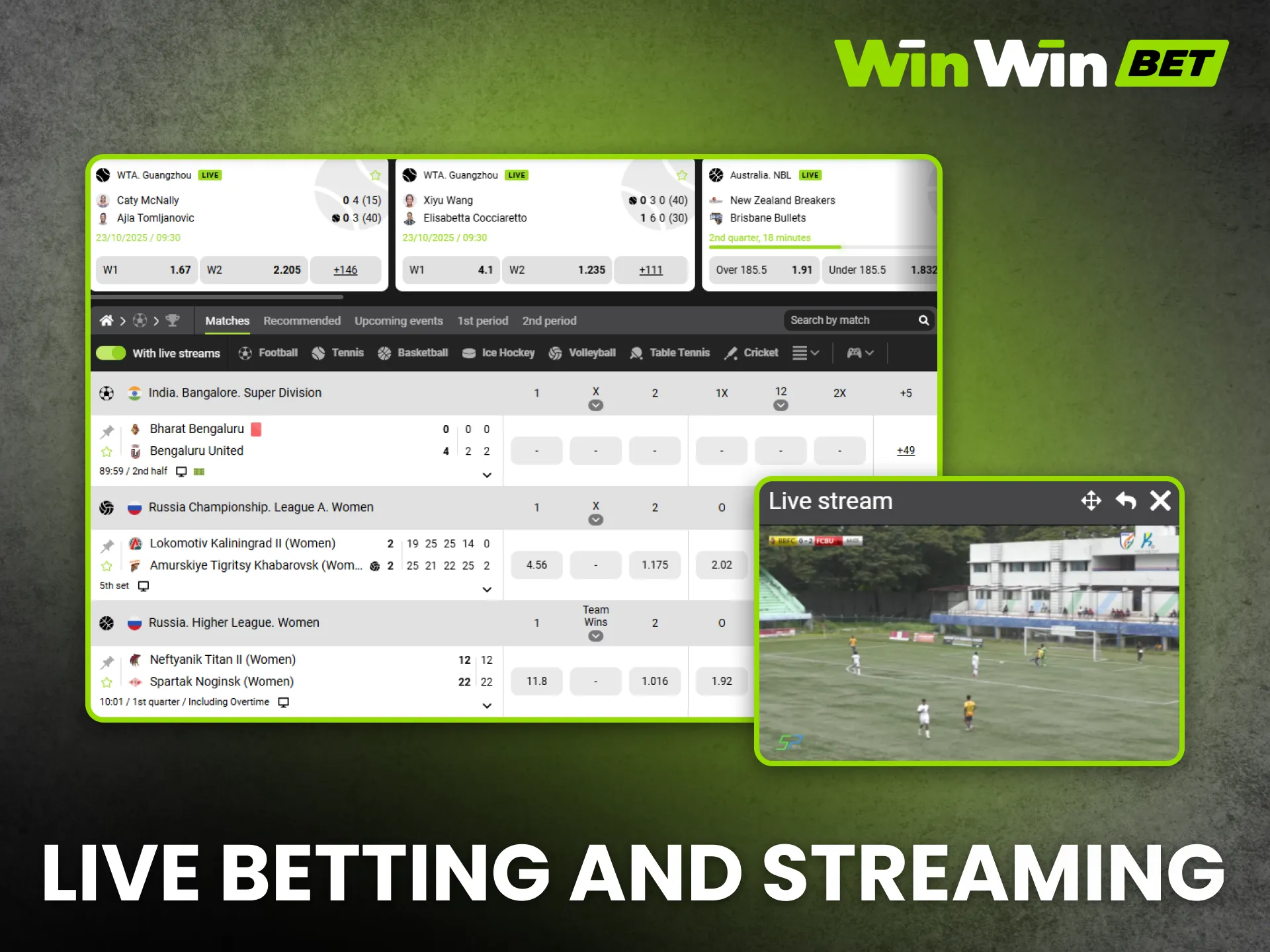 WinWin live betting and streaming deliver nonstop excitement for Kenyan fans.