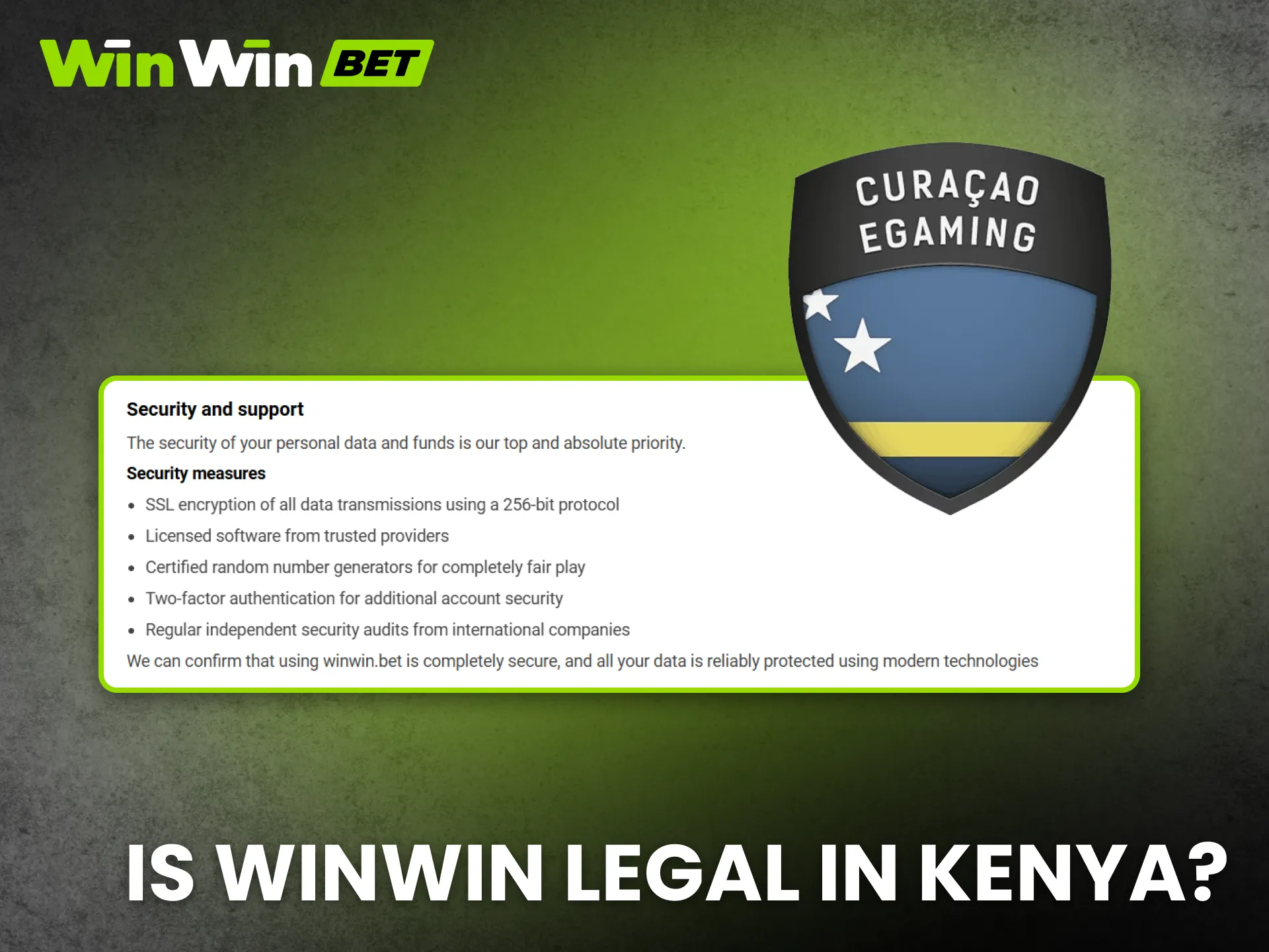 WinWin operates legally in Kenya with full player protection.