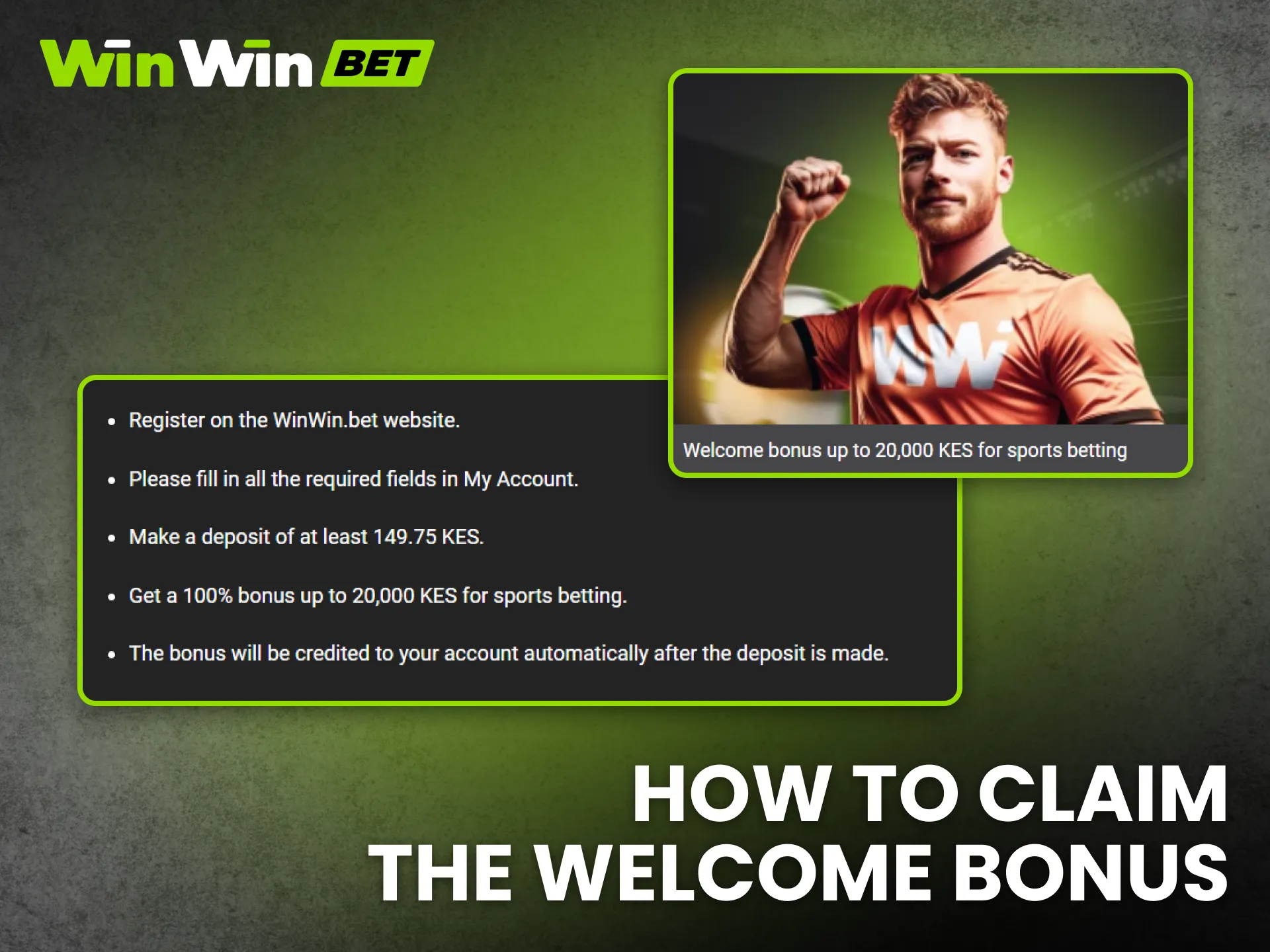 Kenyan players can claim their WinWin welcome bonus with a few simple steps.
