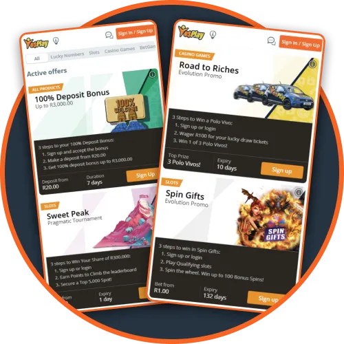 Join YesPlay tournaments and enjoy constant bonus opportunities.