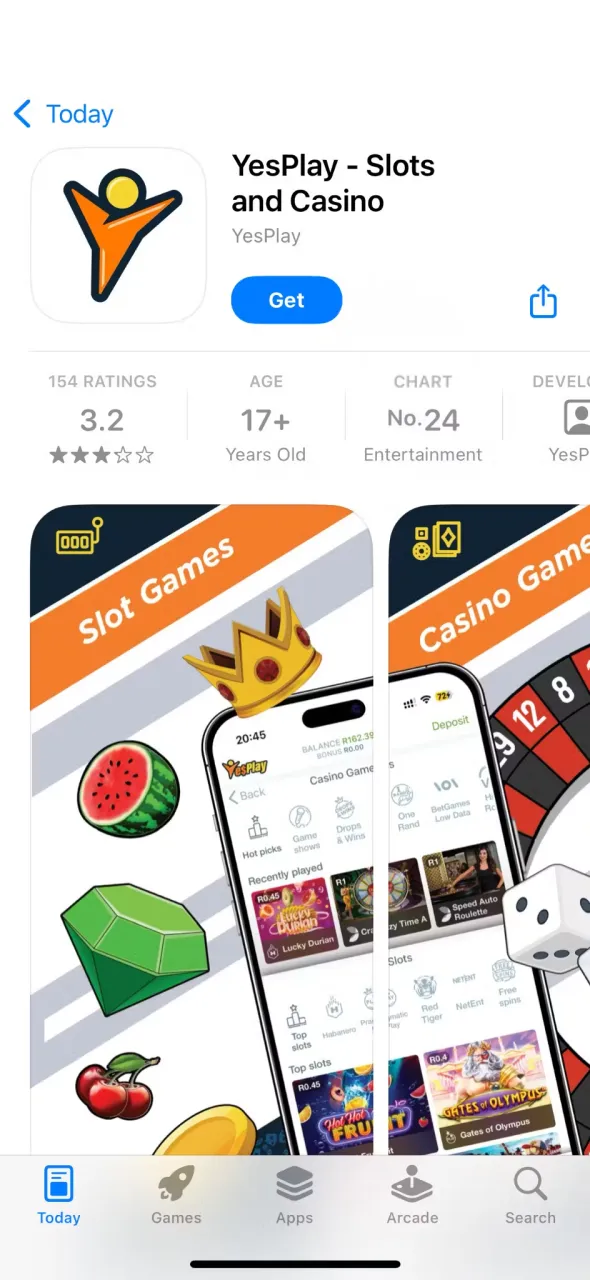 Find the YesPlay app in the iOS store for easy access.