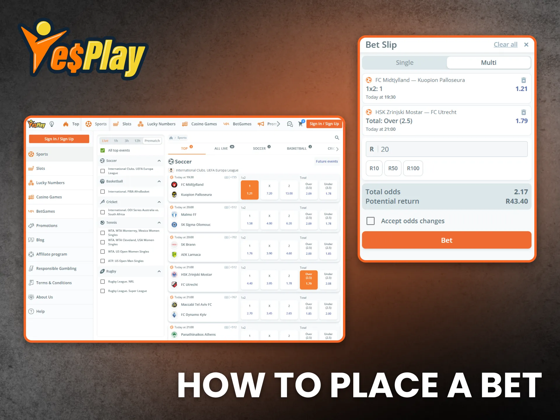 Easily place your wagers on YesPlay with reliable betting tools.