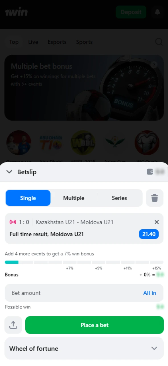 Place your bet on 1win in South Africa.