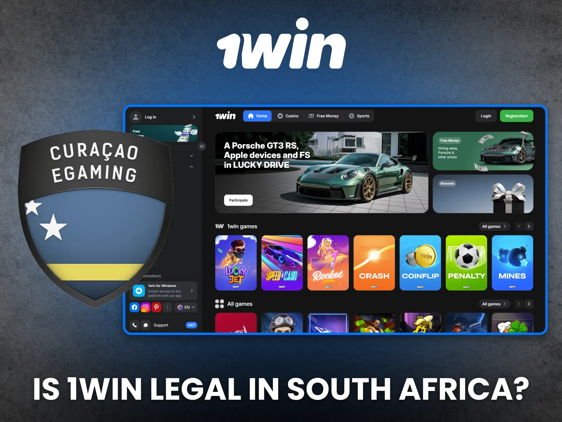 1win stays legal and accessible for registered players in South Africa.